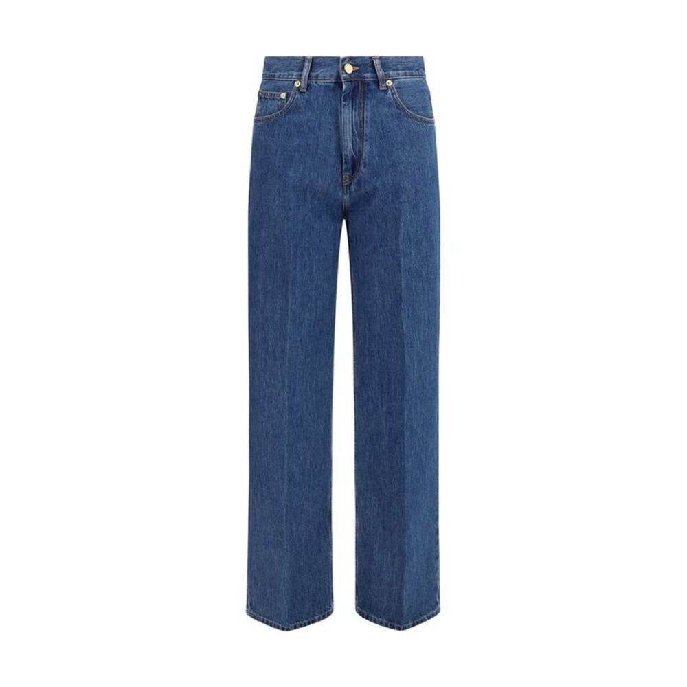 Darkpark Blue Cotton Relaxed Fit Women's Jeans